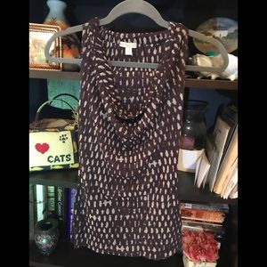 NY&Co Black & White Sleeveless Cowl Neck Top